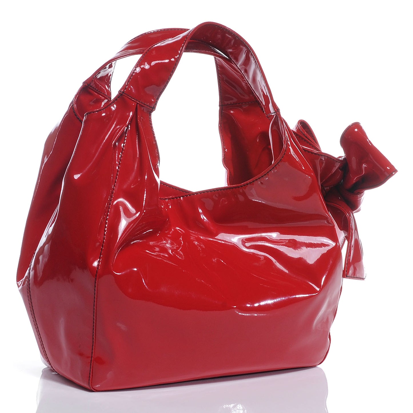 Patent Lacca Medium Nuage Hobo Rosso Valentino