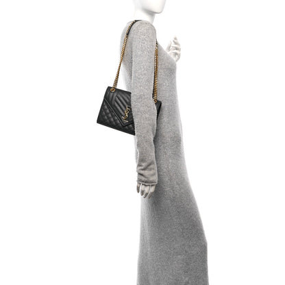 Saint Laurent Grain De Poudre Textured Mixed Matelasse Triquilt Medium Monogram Satchel Dark Smog 2 of 11