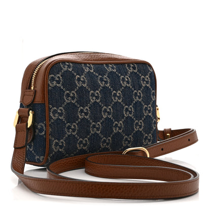 Gucci New Denim GG Monogram Dollar Calfskin Mini Ophidia Shoulder Bag Blue Tea Cuir Epilog 3 of 10