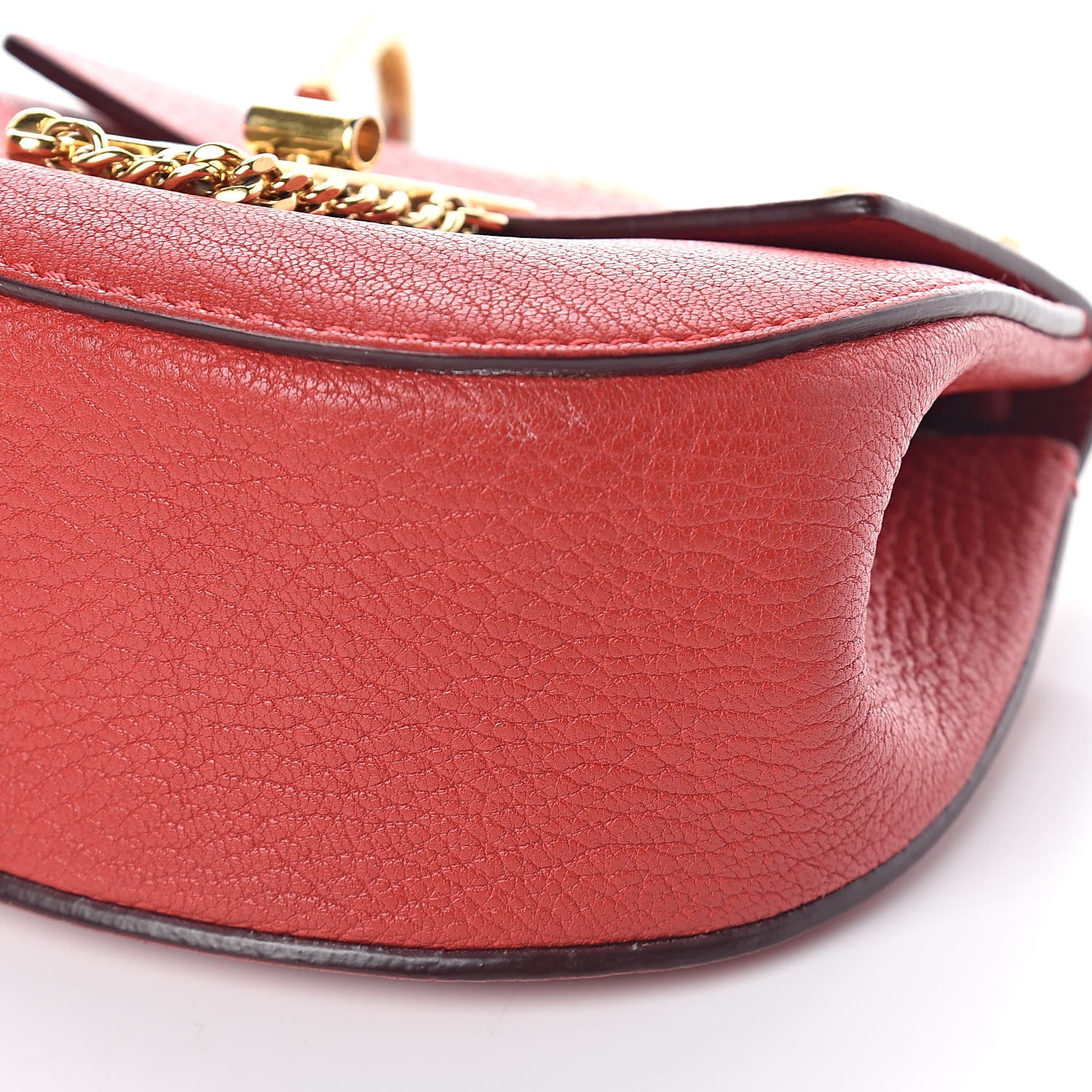Chloe Grained Lambskin Nano Drew Shoulder Bag Intense Red 8 of 8