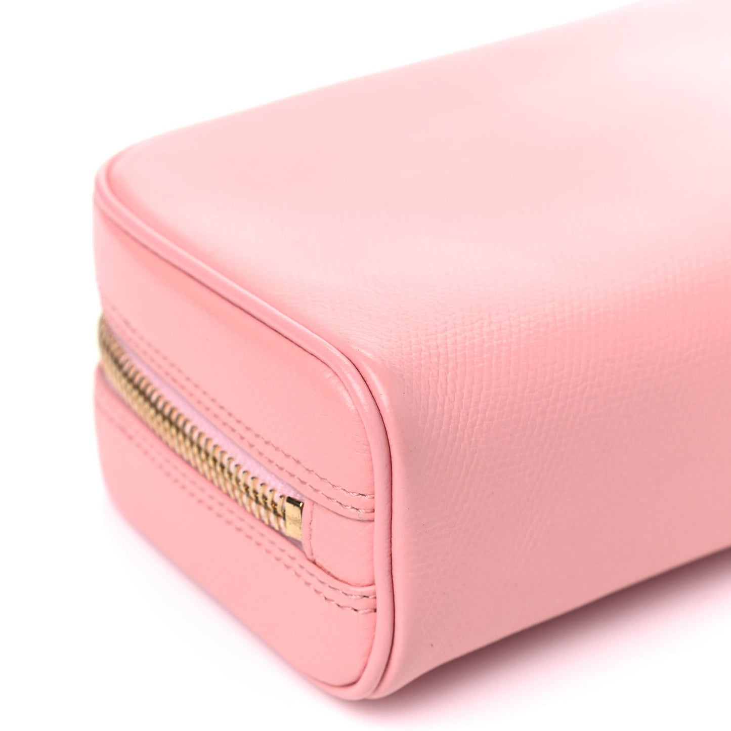 Grained Calfskin CC Button Medium Pouch Cosmetic Case Pink