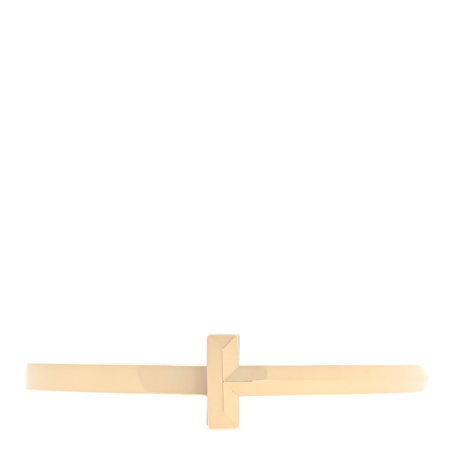 18K Yellow Gold Wide T T1 Hinged Bangle Bracelet