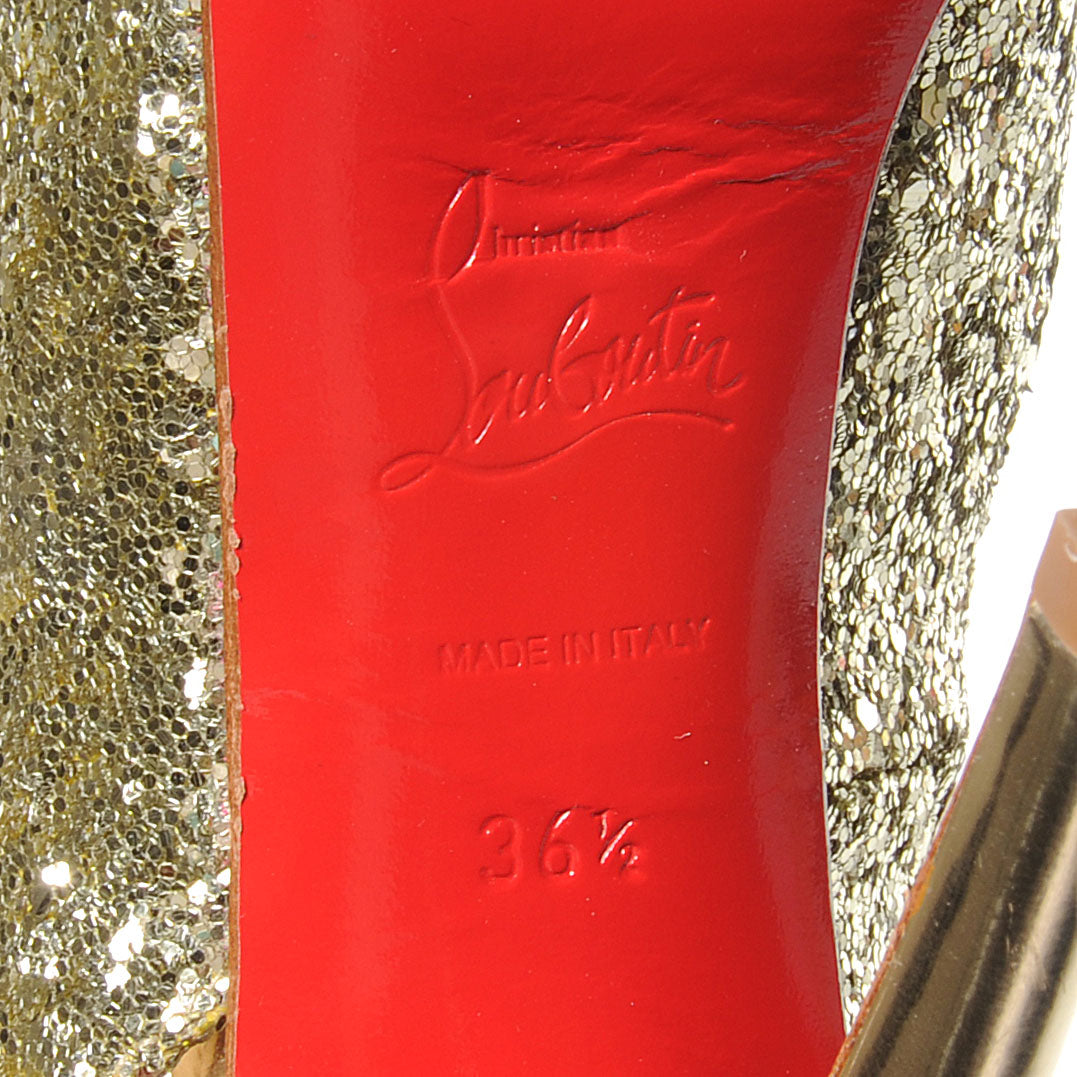 Christian Louboutin Glitter No Prive 120 Pumps 36.5 Gold 6 of 6