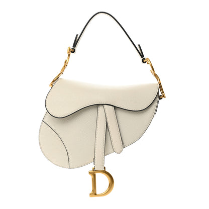 Christian Dior Grained Calfskin Mini Saddle Bag White 1 of 12