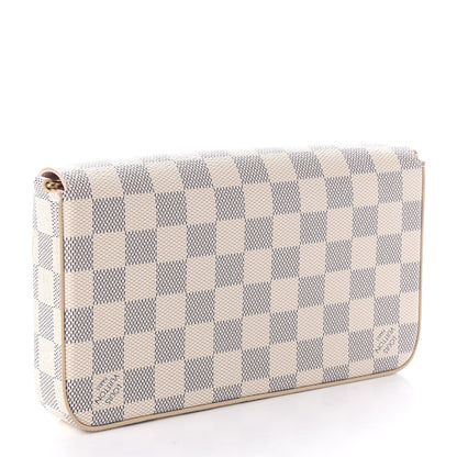Louis Vuitton Damier Azur Pochette Felicie Chain Wallet Rose Ballerine 3 of 10
