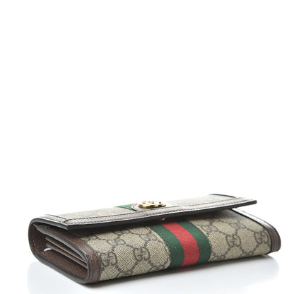 Gucci GG Supreme Monogram Web Ophidia Continental Wallet Brown 4 of 8