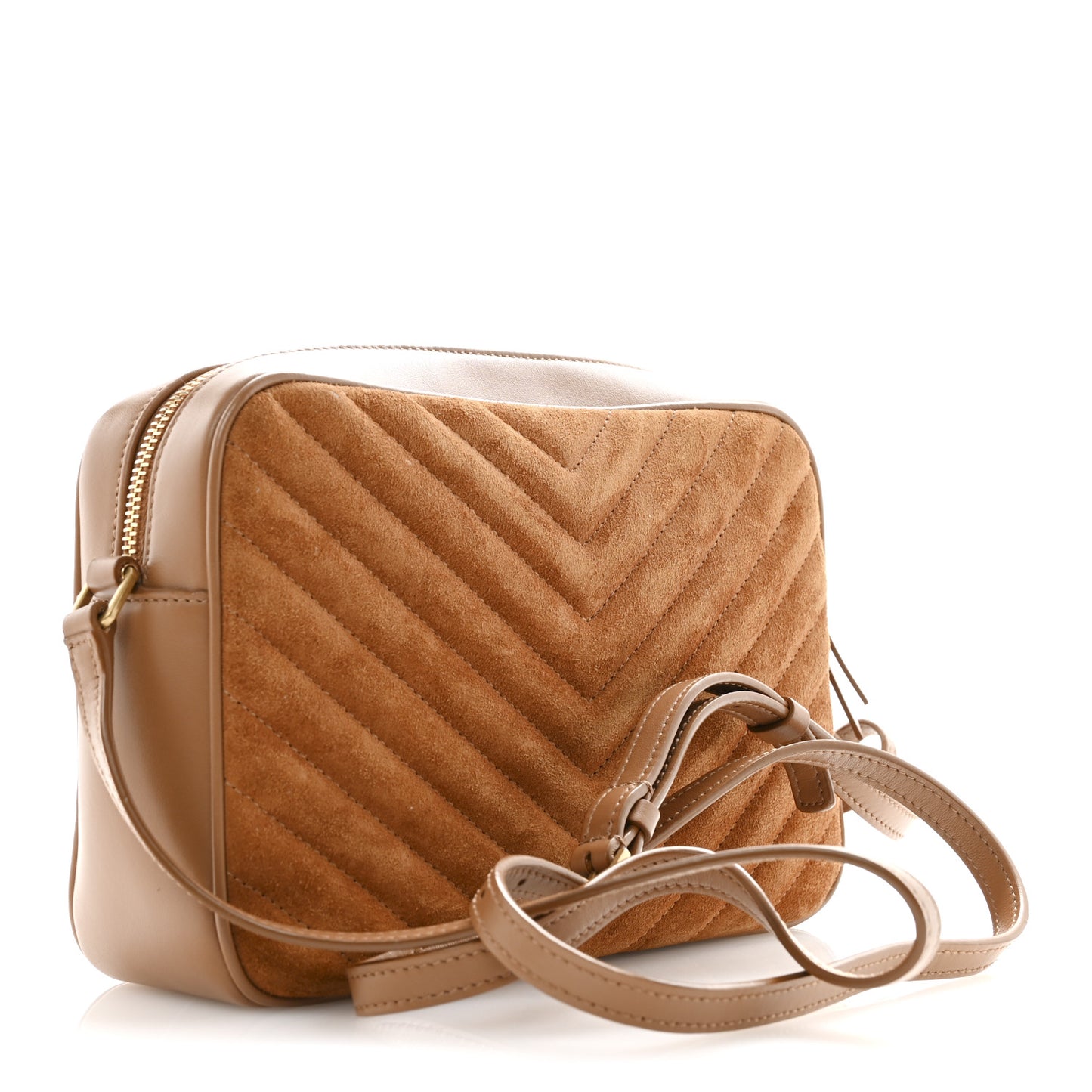 Suede Matelasse Monogram Lou Camera Bag Cinnamon