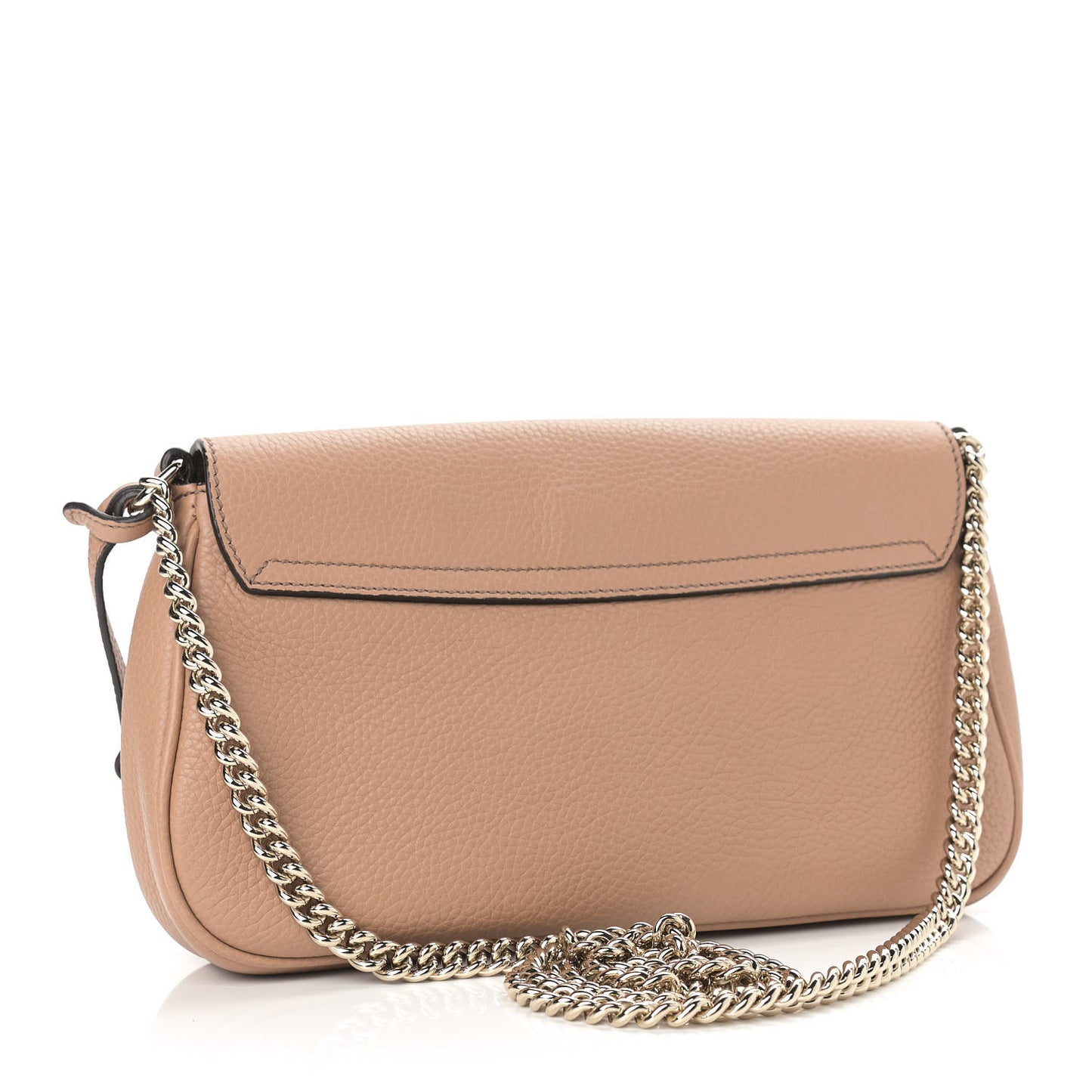 Pebbled Calfskin Medium Soho Flap Crossbody Camelia