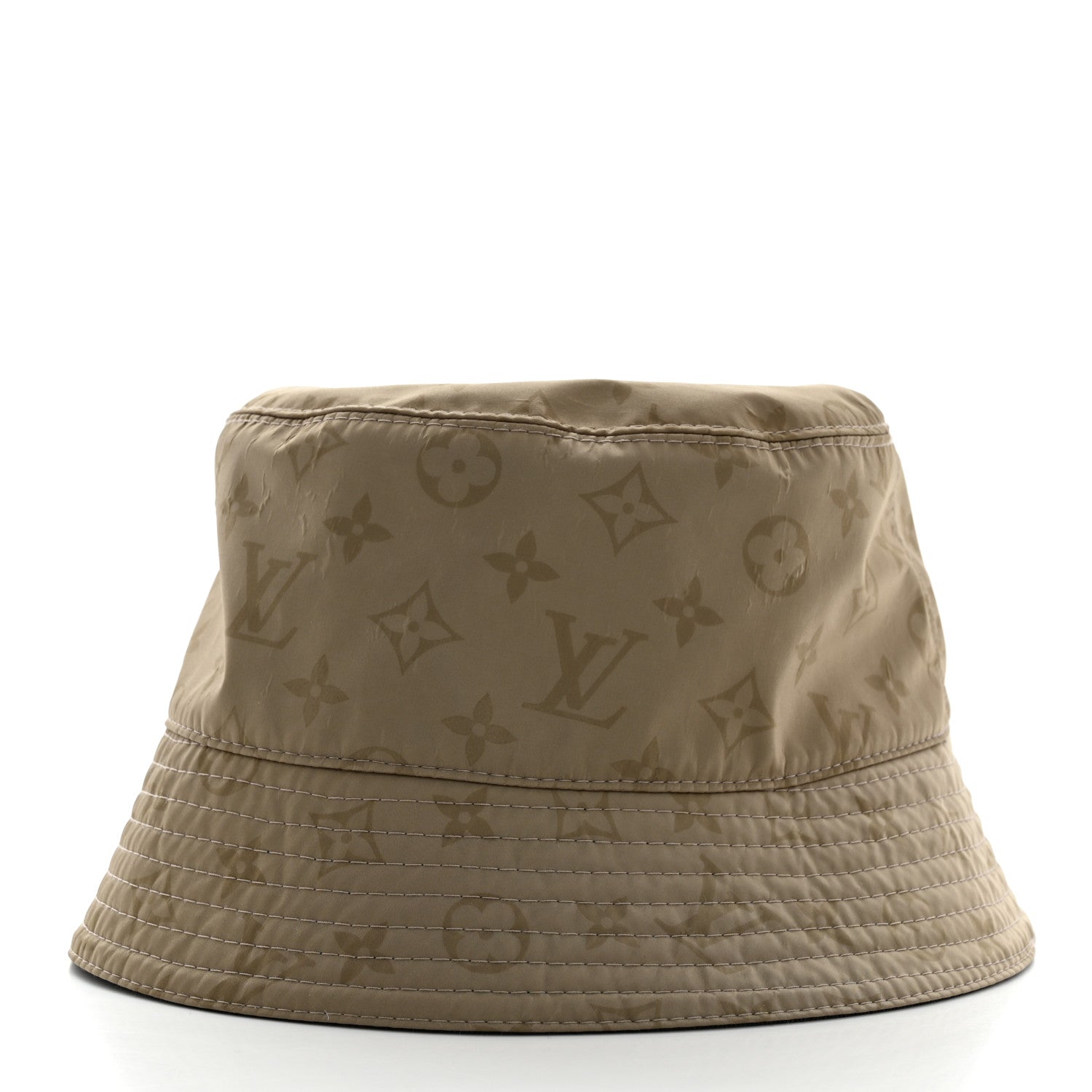 Louis Vuitton Nylon Wool Monogram Reversible Rain Bucket Hat L Beige 10 of 14