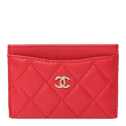 Chanel Caviar Quilted Card Holder Red 1 of 8