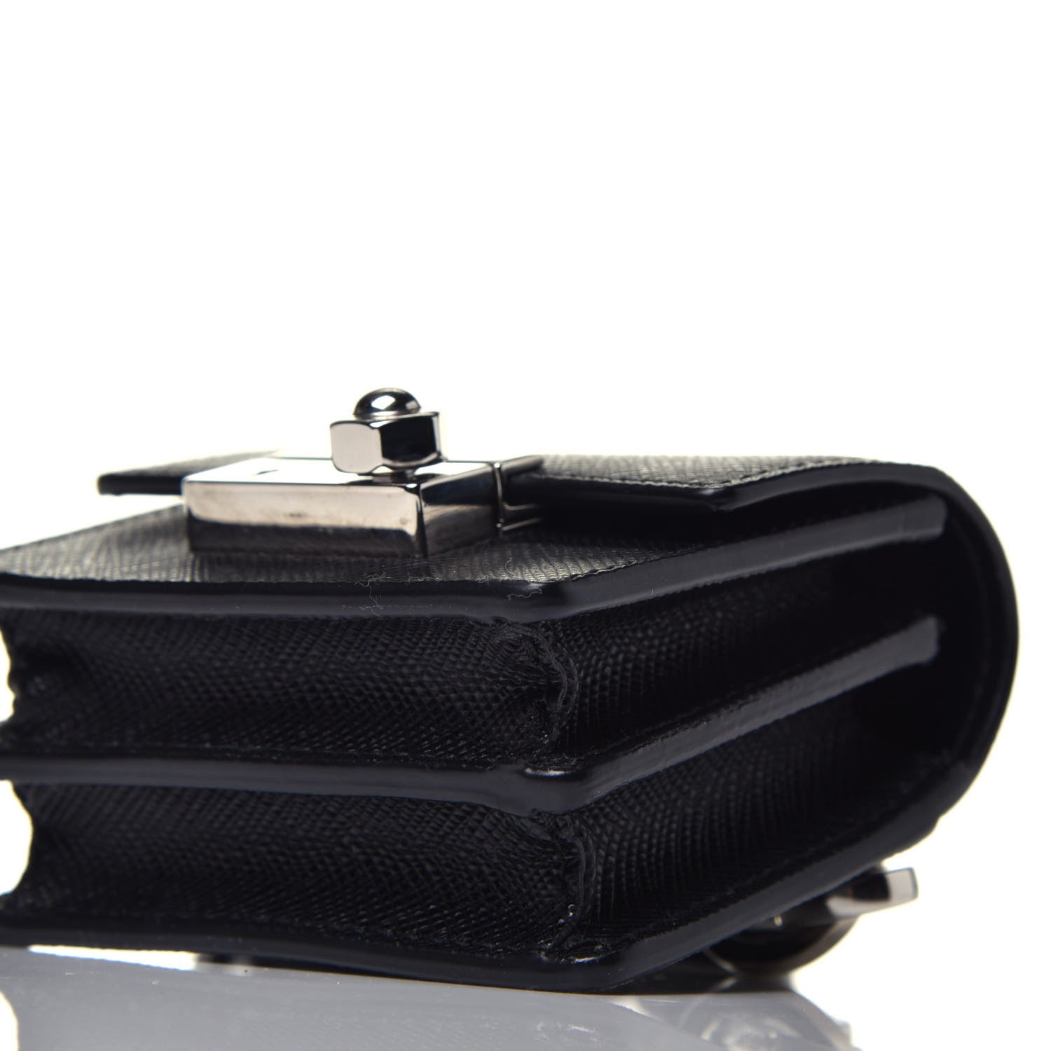 Prada Saffiano Lux Sound Crossbody Bag Black 9 of 10