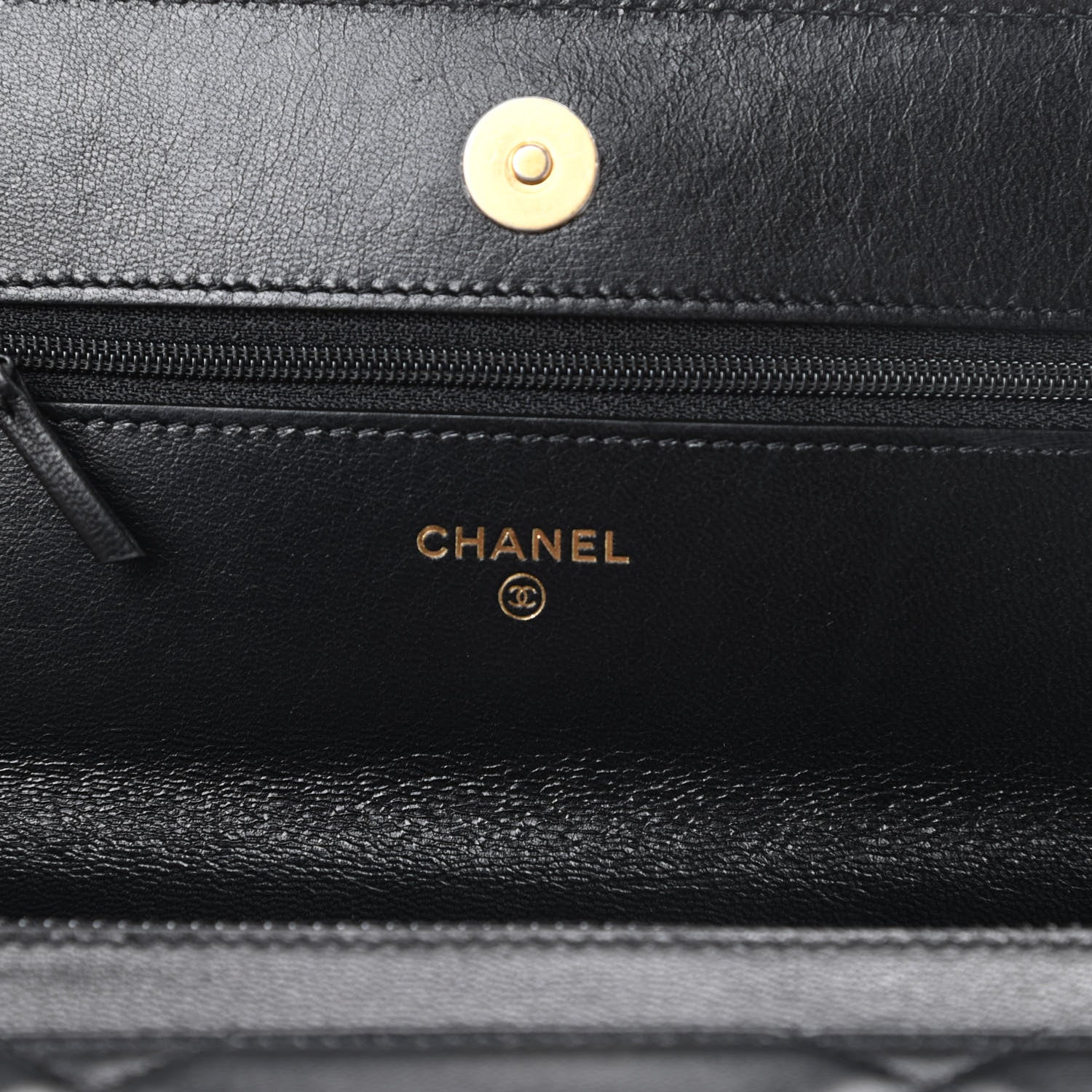 Chanel Shiny Goatskin Quilted Chanel 19 Wallet On Chain WOC Black 6 of 13