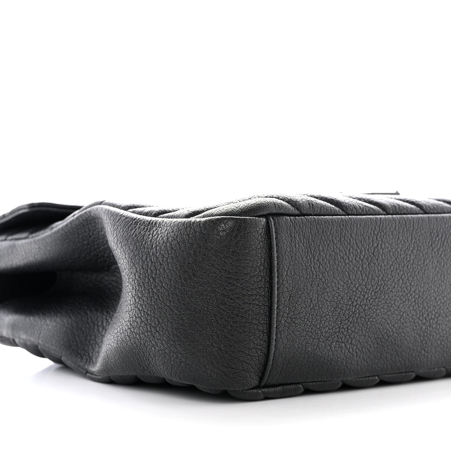 Saint Laurent Sheepskin Matelasse Chevron Monogram Monochrome Large College Satchel Black 9 of 10