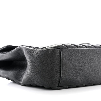 Saint Laurent Sheepskin Matelasse Chevron Monogram Monochrome Large College Satchel Black 9 of 10