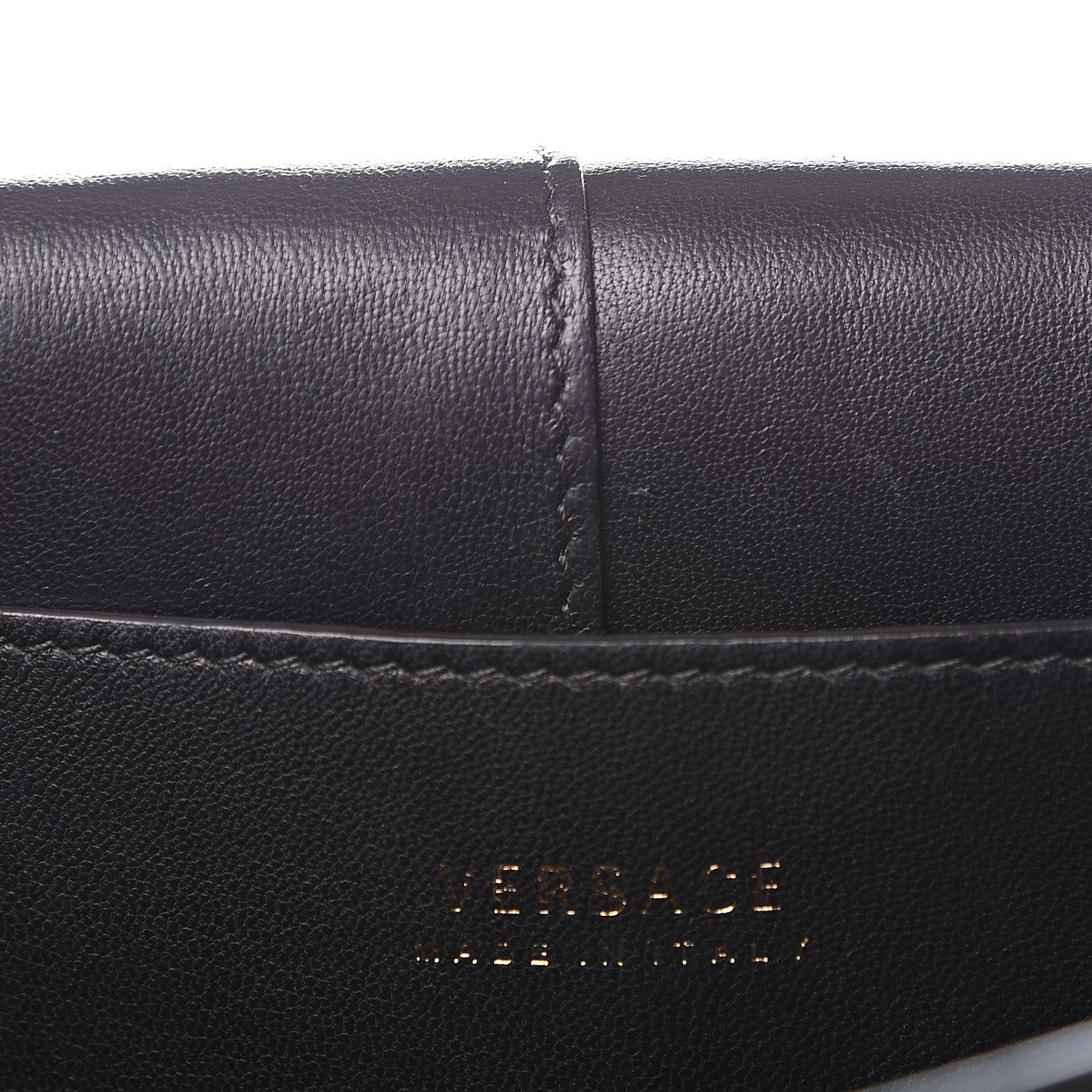 Versace Calfskin Goatskin Medallion Tribute Chain Shoulder Bag Black 5 of 11