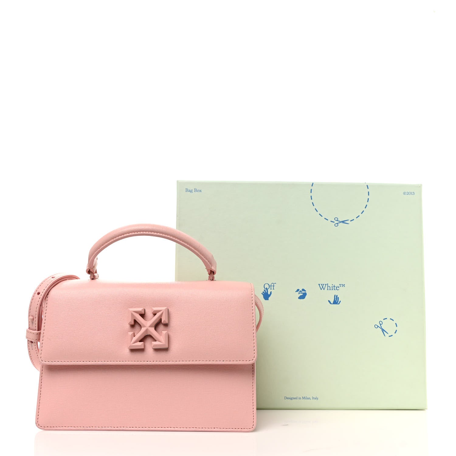 Off-White Saffiano Jitney 1.4 Top Handle Bag Pink 10 of 10