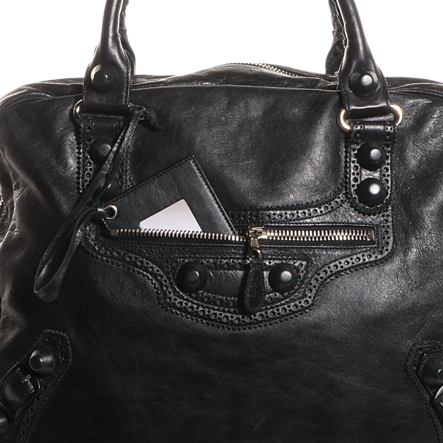 Balenciaga Agneau Giant Brogues Hardware Office Tote Black 9 of 9