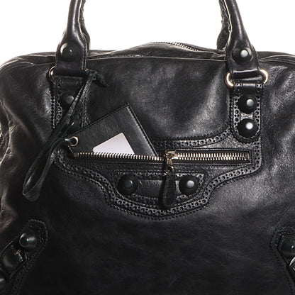 Balenciaga Agneau Giant Brogues Hardware Office Tote Black 9 of 9