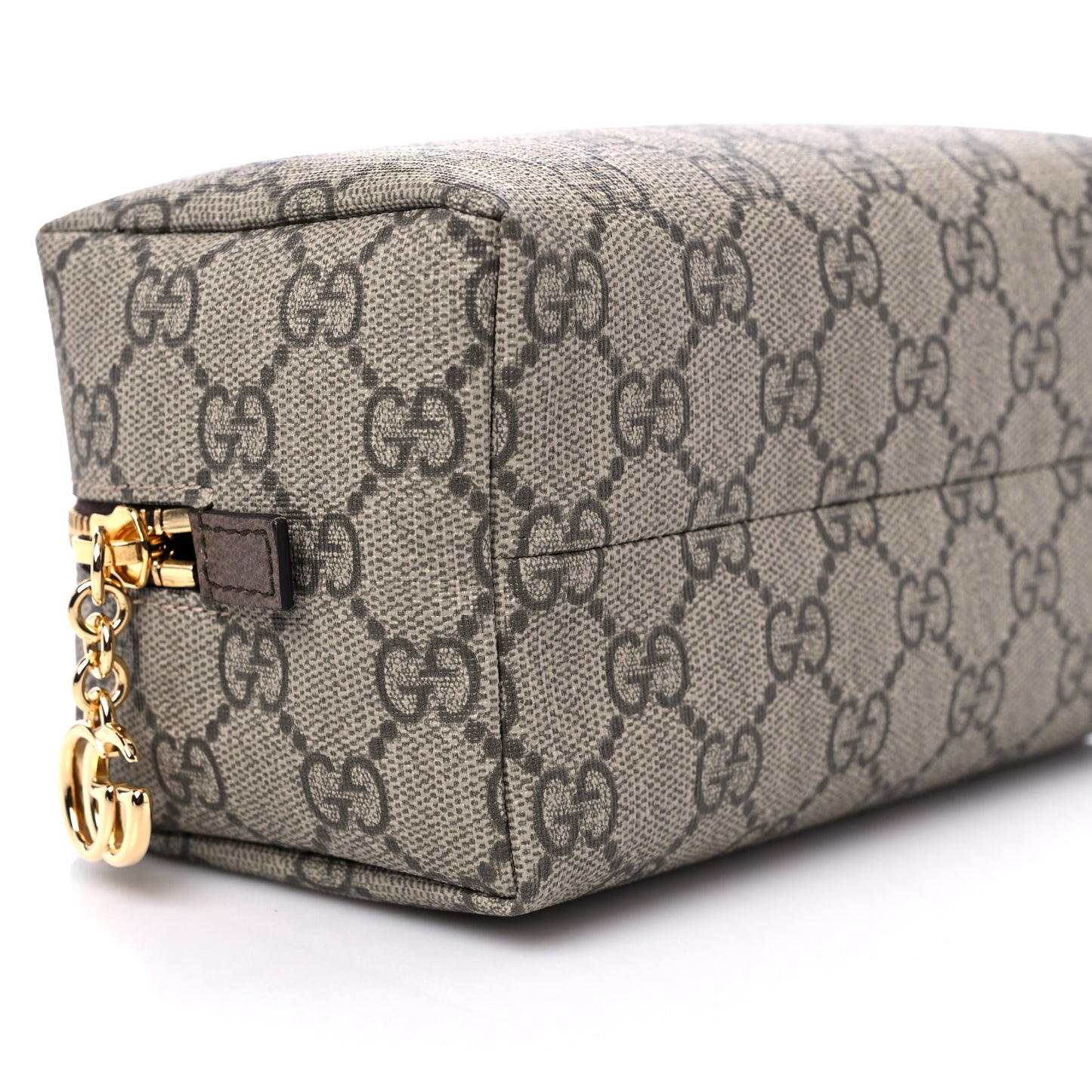 Soft GG Supreme Monogram Calfskin Medium Ophidia Cosmetic Case Beige Ebony New Acero