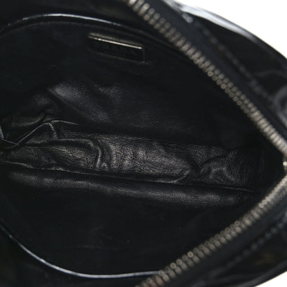 Prada Spazzolato Floral Camera Crossbody Black White 5 of 9
