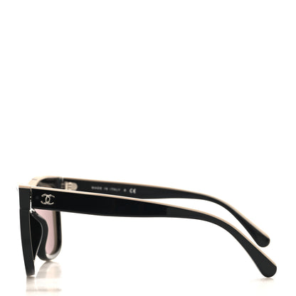Chanel Acetate Logo Shield Sunglasses 5418 A Black 3 of 7