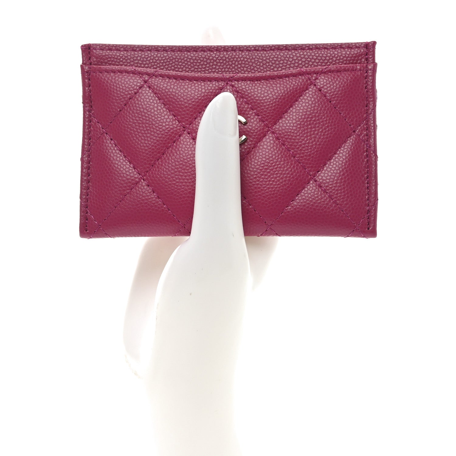 Chanel Caviar Quilted Card Holder Fuchsia 2 of 9