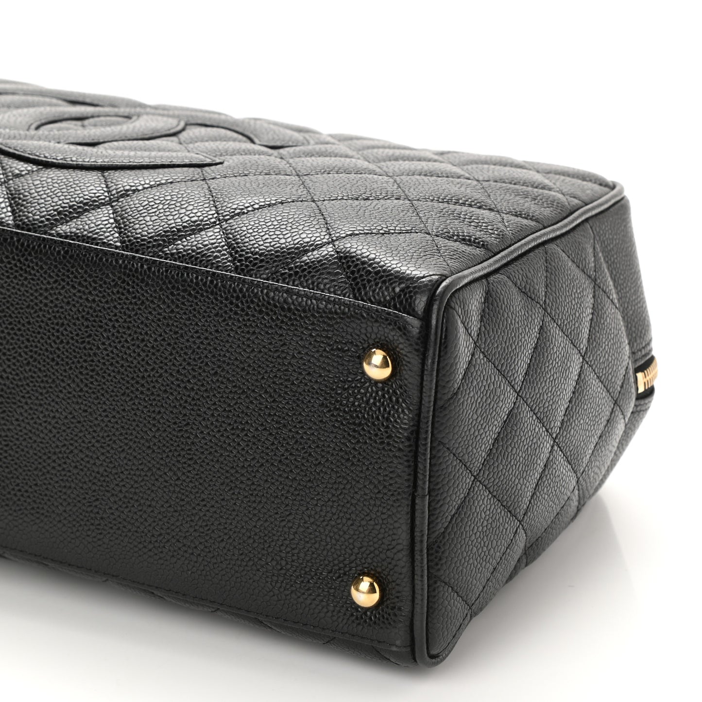 Caviar Quilted Large Bowler Black