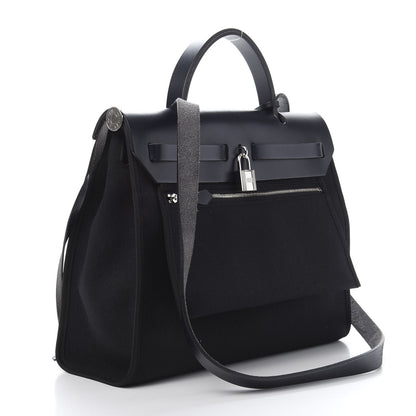 Hermes Military Toile Vache Hunter Herbag Zip PM 31 Bleu Marine 4 of 14