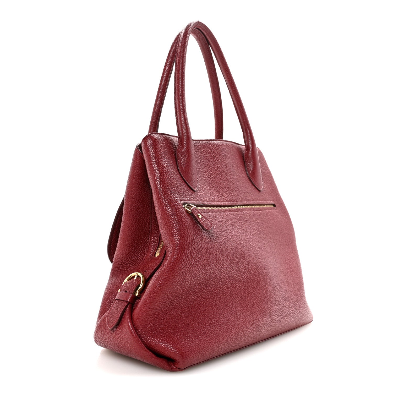 Salvatore Ferragamo Pebbled Calfskin East West Fiamma Bag Red 3 of 15