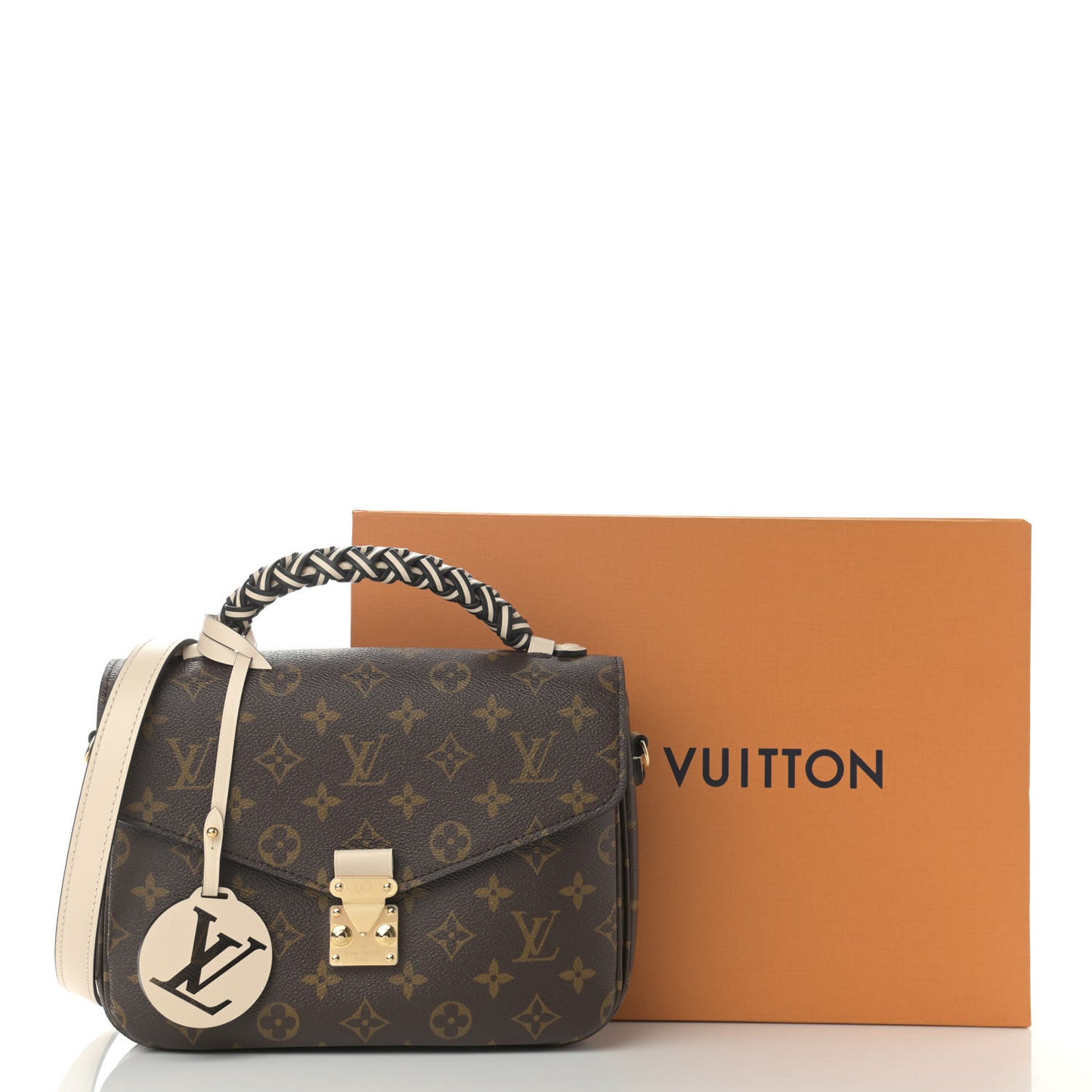 Monogram Braided Pochette Metis Creme Beige