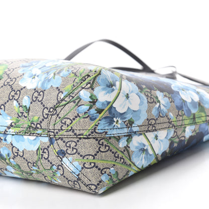 Gucci GG Supreme Monogram Blooms Medium Reversible Tote Beige Blue Navy 7 of 17