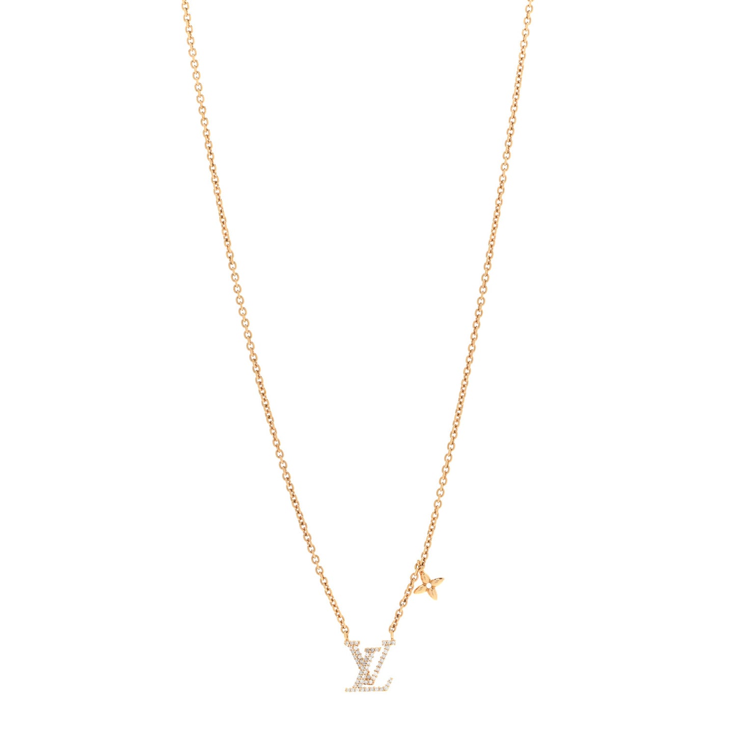 Metal Crystal LV Iconic Necklace Gold