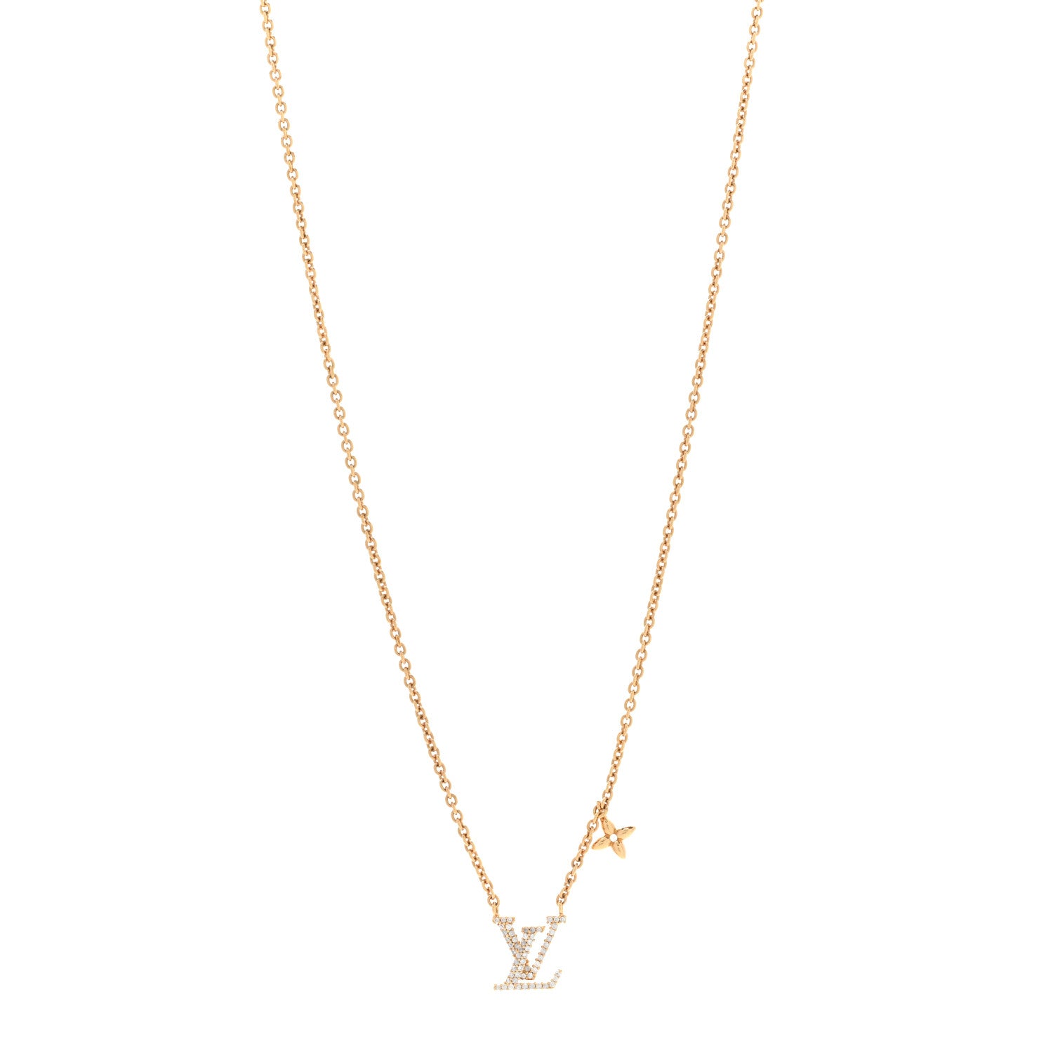 Louis Vuitton Metal Crystal LV Iconic Necklace Gold 1 of 8