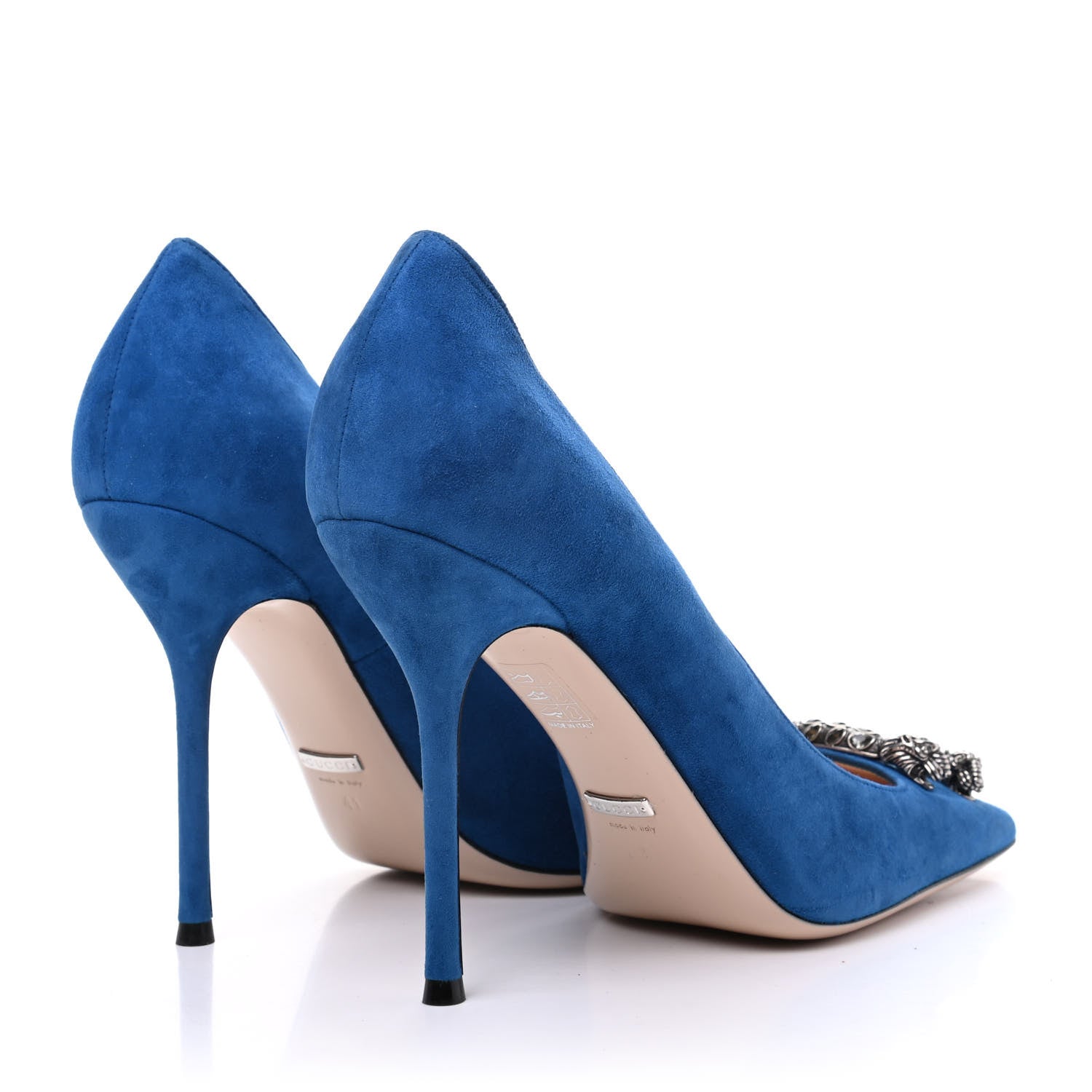 Gucci Suede Dionysus Pumps 41 Blue 4 of 11