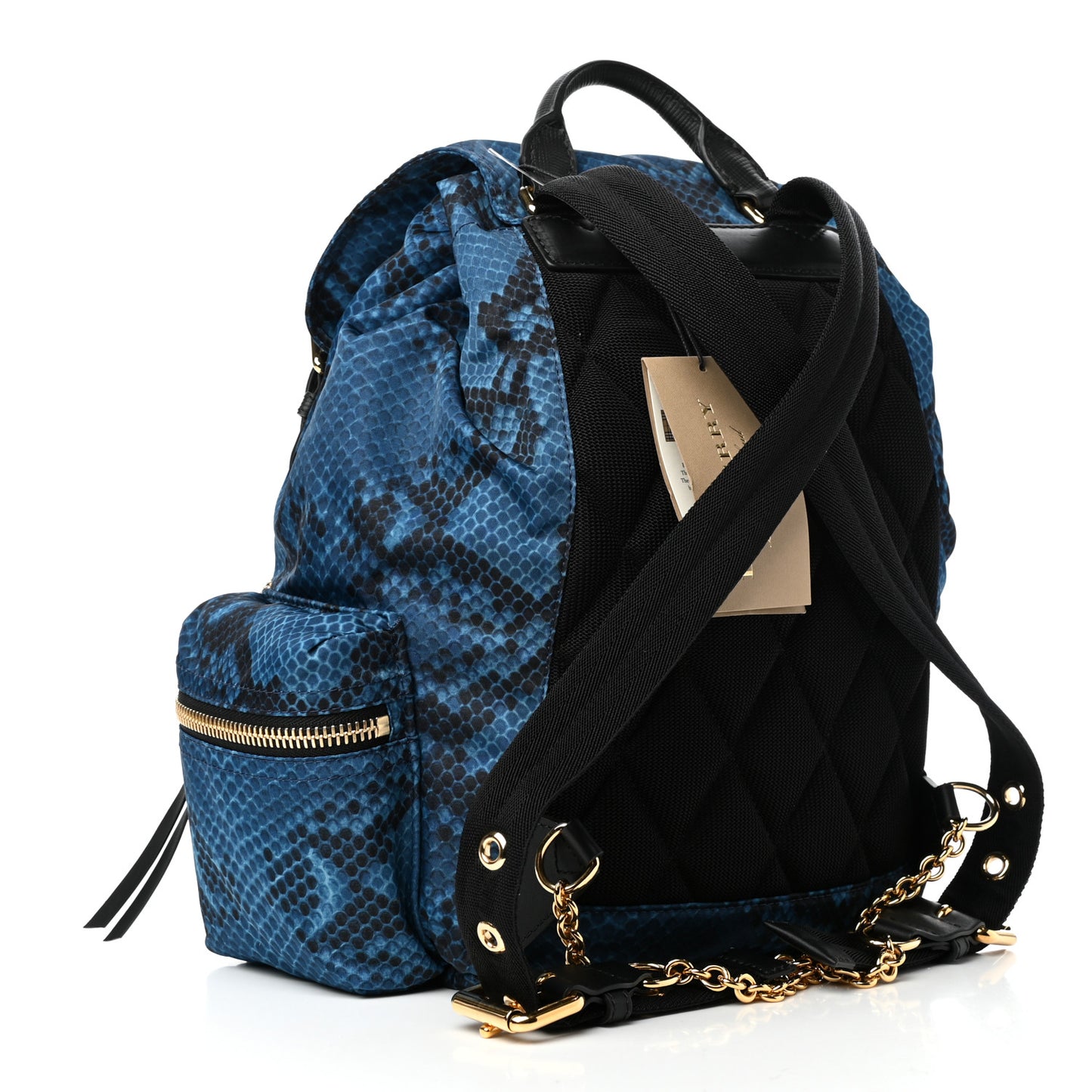 Nylon Python Print Medium Rucksack Backpack Blue