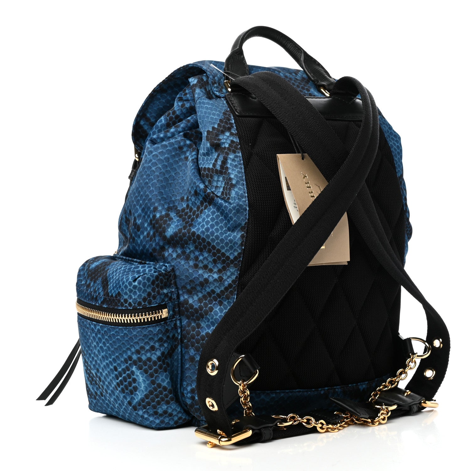 Burberry Nylon Python Print Medium Rucksack Backpack Blue 3 of 9