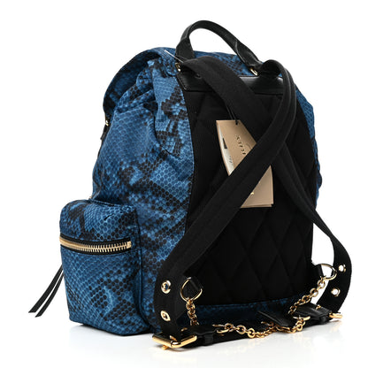 Burberry Nylon Python Print Medium Rucksack Backpack Blue 3 of 9