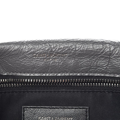 Saint Laurent Crinkled Calfskin Matelasse Monogram Large Niki Chain Satchel Storm 8 of 14