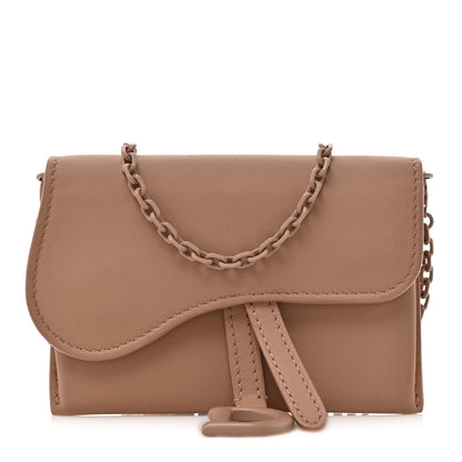 Christian Dior Ultra Matte Calfskin Nano Saddle Chain Pouch Rose Des Vents 1 of 13