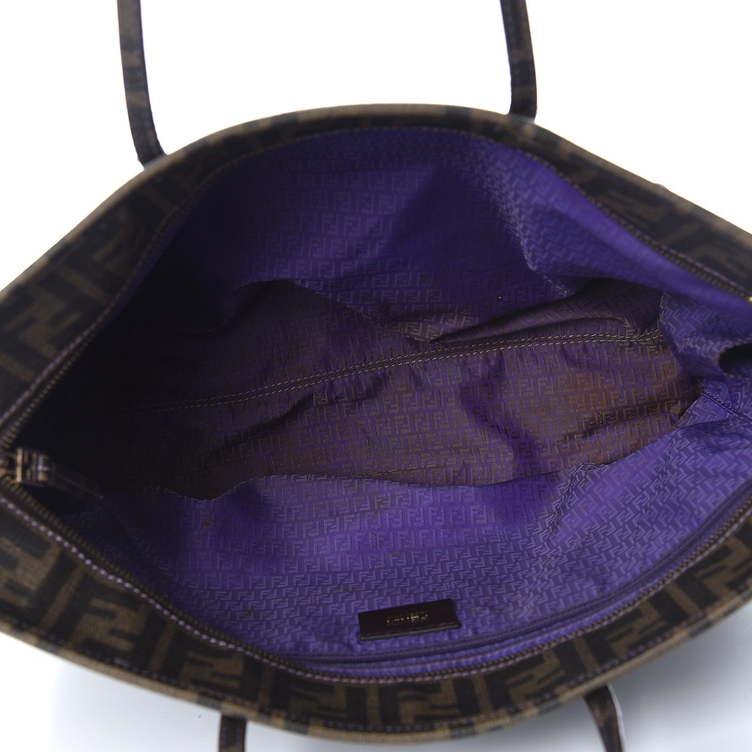 Fendi Zucca Spalmati Small Roll Tote Tobacco Viola 5 of 15