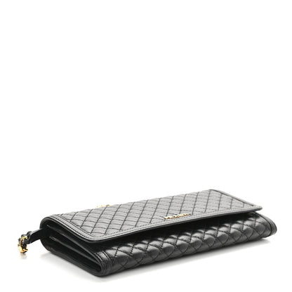 Prada Soft Calfskin Quilted Chain Wallet Black 4 of 8