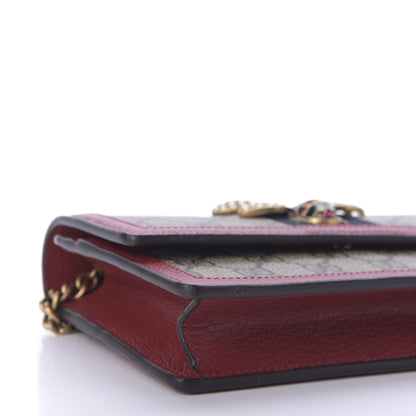 Gucci GG Supreme Monogram Web Queen Margaret Chain Wallet Red 6 of 9