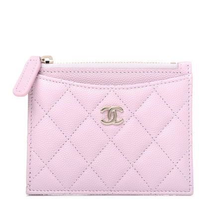 Chanel Caviar Quilted CC Zip Card Holder Light Pink 1 of 12