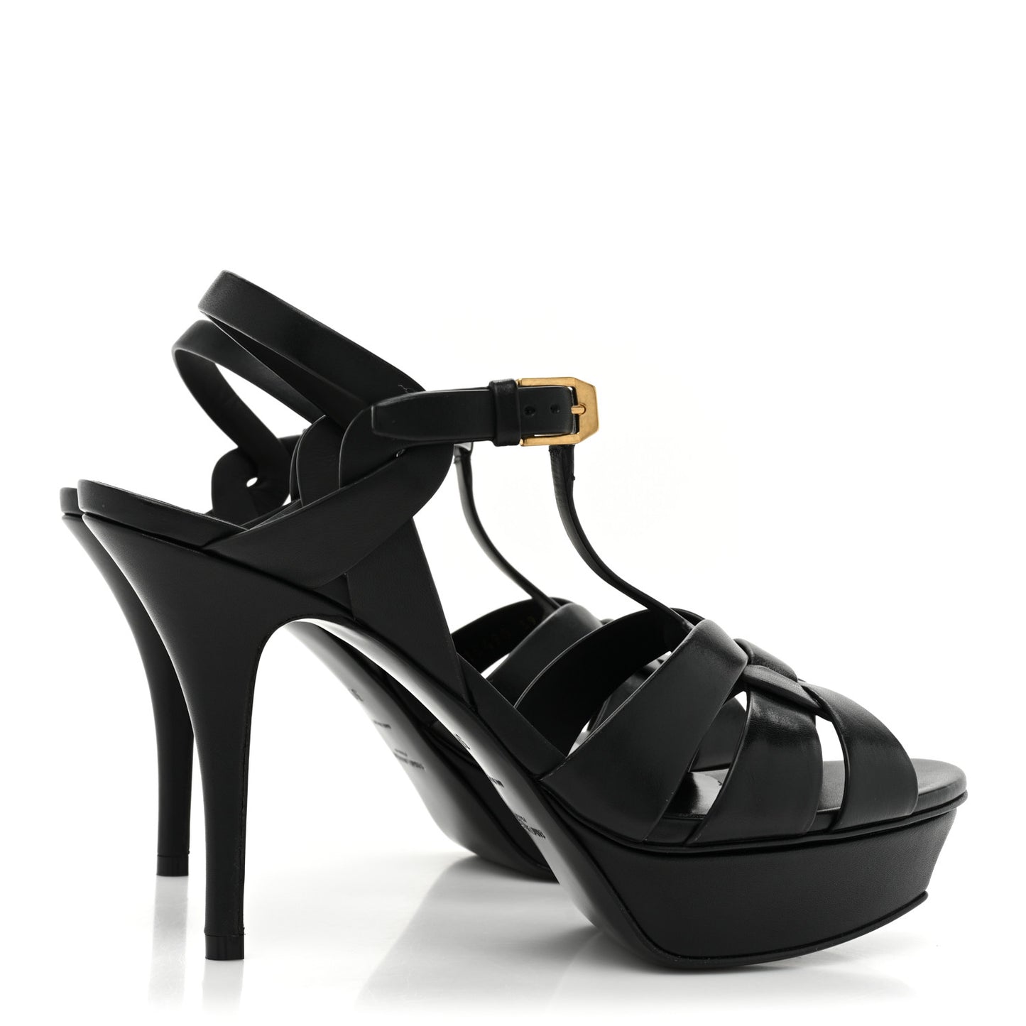 Calfskin Tribute 75 Platform Sandals 39 Black
