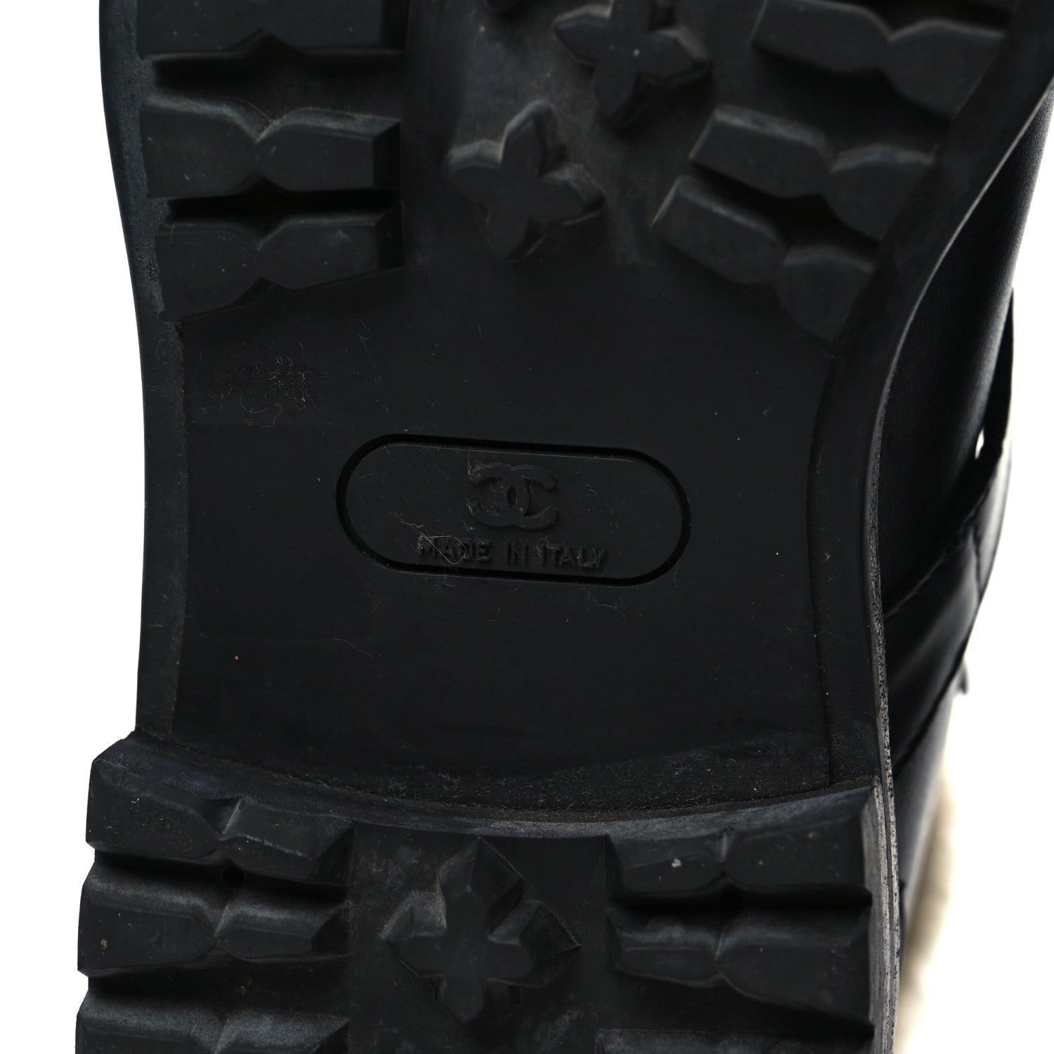 Chanel Shearling Calfskin Lace Up Short Boots 39.5 Black 6 of 6