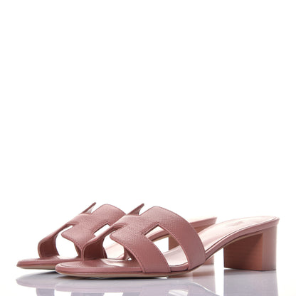 Hermes Epsom Oasis Sandals 37.5 Rose Aube 3 of 9
