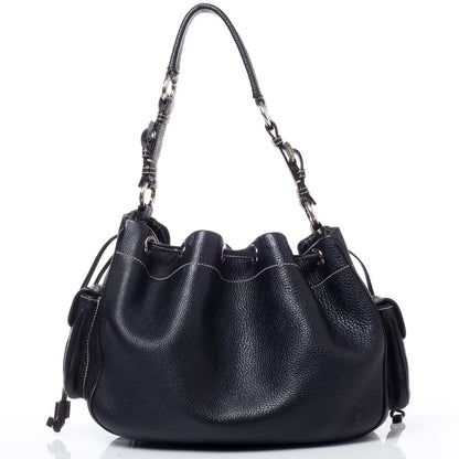 Prada Vitello Daino Drawstring Bag Nero Black 5 of 10