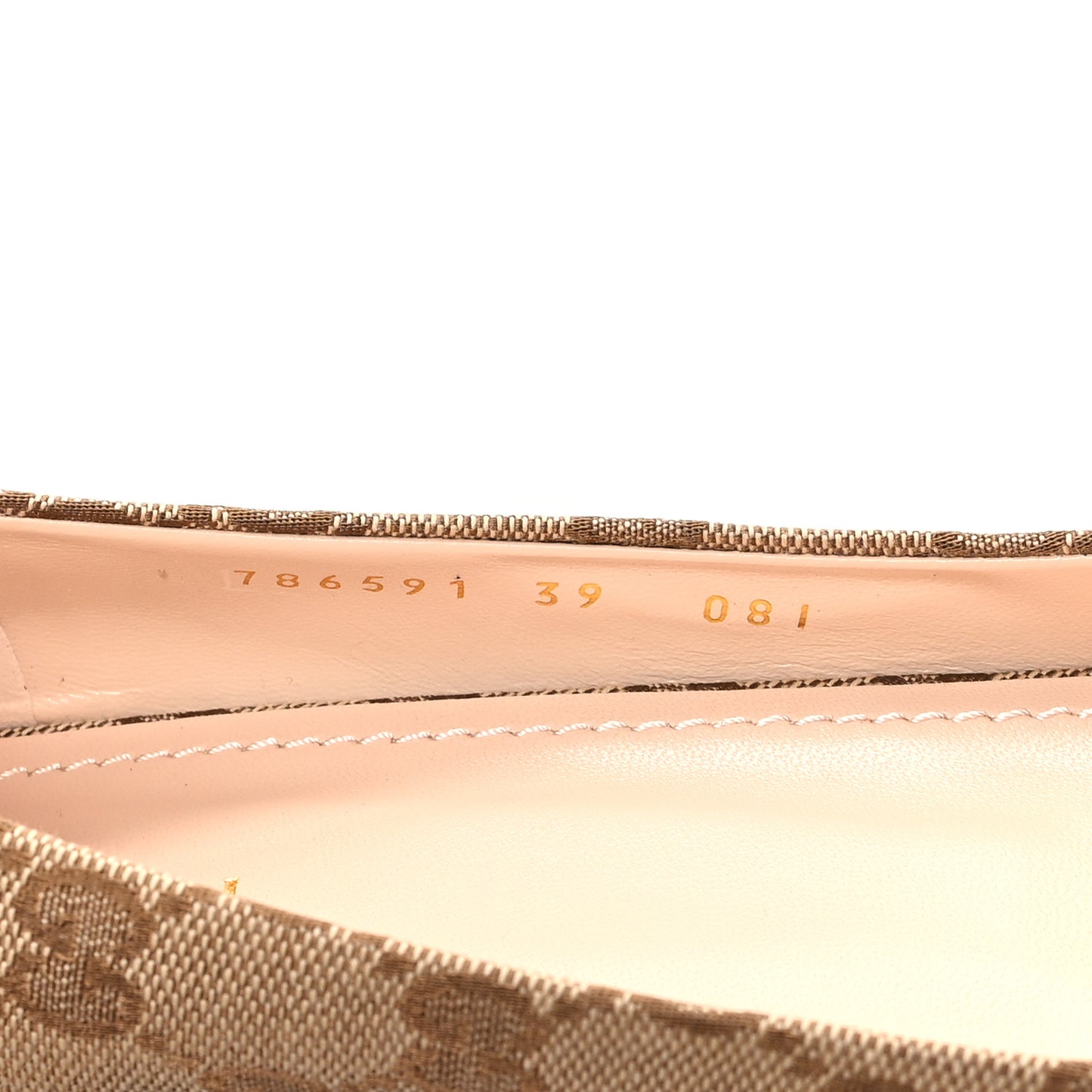 Monogram Horsebit Womens Werin Ballet Flat 39 Beige Ebony Cocoa
