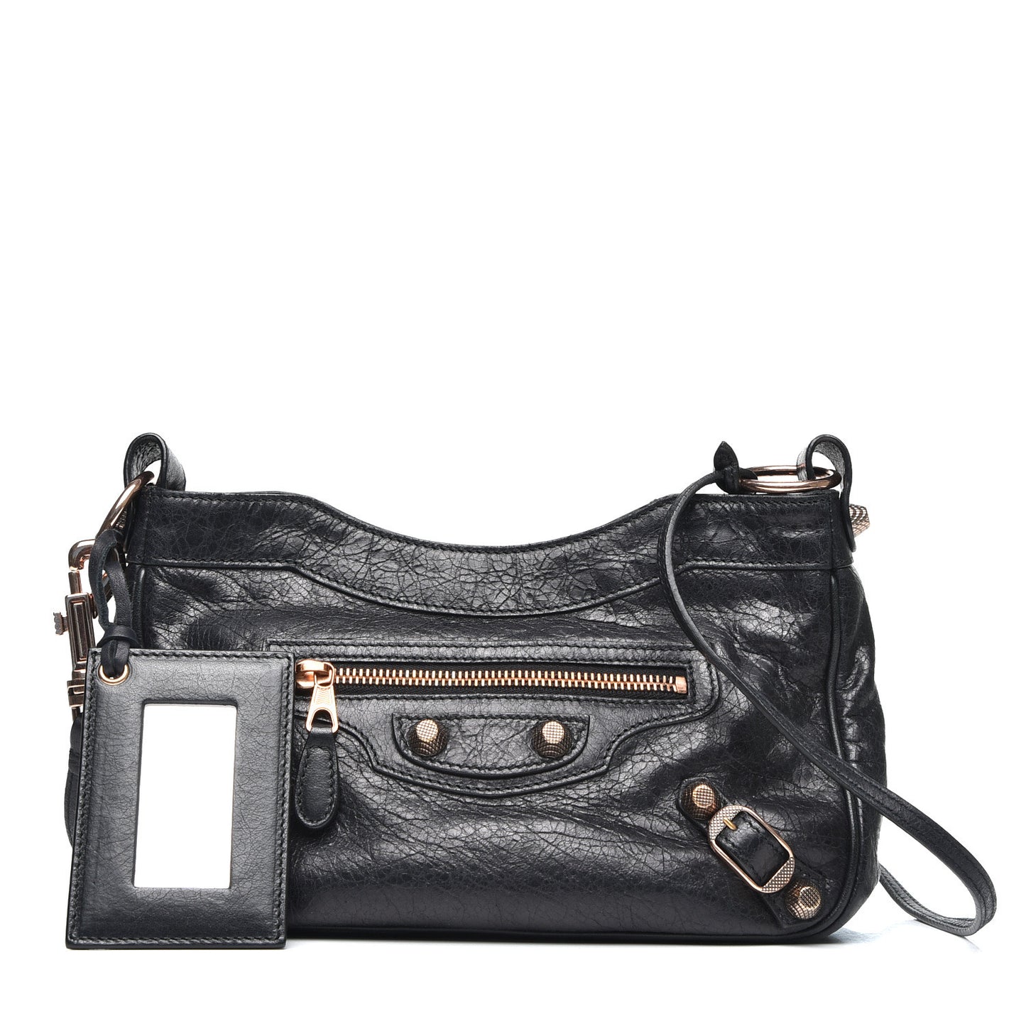 Agneau Giant 12 Rose Gold Hardware Hip Black
