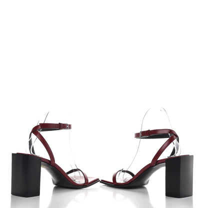 Balenciaga Calfskin Square Toe Sandals 37 Red Black 6 of 8